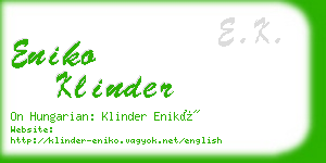 eniko klinder business card